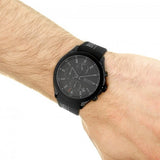 Hugo Boss Velocity Chronograph Black Dial Black Rubber Strap Watch for Men - 1513720