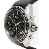 Hugo Boss Contemporary Sport Driver Black Dial Black Leather Strap Watch for Men - 1513085