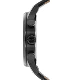 Hugo Boss Navigator Chronograph Black Dial Black Leather Strap Watch for Men - 1513497