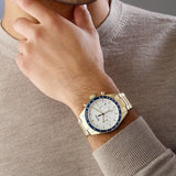 Hugo Boss Trophy Chronograph White Dial Gold Steel Strap Watch for Men - 1513631