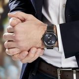 Hugo Boss Jet Chrongraph Blue Dial Gunmetal Grey Mesh Bracelet Watch for Men - 1513677