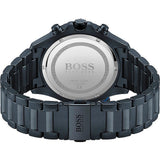 Hugo Boss Globetrotter Chronograph Black Dial Blue Steel Strap Watch for Men - 1513824
