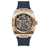 Guess Prodigy Multifunction Navy Blue Dial Blue Silicone Strap Watch For Men - GW0569G3