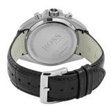 Hugo Boss Driver Chronograph Black Dial Black Leather Strap Watch for Men - 1512879