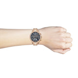 Hugo Boss Hera Chronograph Blue Dial Gold Steel Strap Watch for Women - 1502566