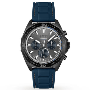 Hugo Boss Energy Chronograph Grey Dial Blue Rubber Strap Watch For Men - 1513972