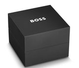 Hugo Boss Steer Chronorgaph Black Dial Black Steel Strap Watch For Men - 1514068