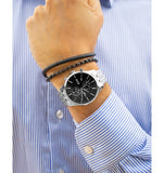 Hugo Boss Associate Chronograph Black Dial Silver Steel Strap Watch for Men - 1513869