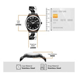 Michael Kors Lennox Analogue Black Dial Two Tone Steel Strap Watch for Women - MK7502