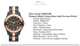 Marc Jacobs Blade Chronograph Grey Dial Two Tone Steel Strap Watch for Women - MBM3180