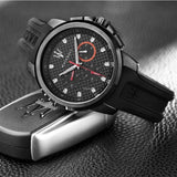 Maserati SFIDA Chronograph Quartz Stainless Steel Black Dial Watch For Men - R8851123007