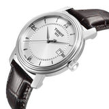 Tissot T Classic Bridgeport Silver Dial Brown Leather Strap Watch For Men - T097.410.16.038.00