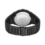 Hugo Boss Steer Chronorgaph Black Dial Black Steel Strap Watch For Men - 1514068