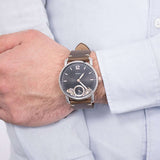 Fossil The Commuter Twist Black Dial Brown Leather Strap Watch for Men -  ME1165