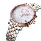 Tissot Carson Premium Chronograph White Dial Two Tone Steel Strap Watch For Men - T122.417.22.011.00