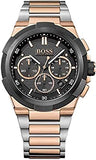 Hugo Boss Supernova Chronograph Black Dial Two Tone Steel Strap Watch for Men - 1513358