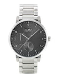 Hugo Boss Oxygen Chronograph Grey Dial Silver Steel Strap Watch for Men - 1513596