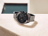 Hugo Boss Talent Chronograph Ceramic Black Dial Black Steel Strap Watch for Men - 1513581