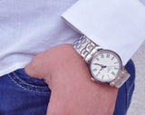 Tissot T Classic Dream White Dial Silver Steel Strap Watch for Men - T033.410.11.013.01