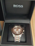 Hugo Boss Trophy Chronograph Grey Dial Two Tone Steel Strap Watch for Men - 1513634