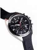 Hugo Boss Driver Chronograph Black Dial Black Leather Strap Watch for Men -1513087