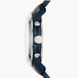 Fossil Grant Chronograph Blue Dial Blue Steel Strap Watch for Men - FS5230