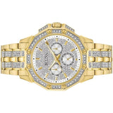 Bulova Crystal Collection Octova White Dial Gold Steel Strap Watch for Men - 98C126