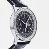 Breitling Navitimer 1 Chronograph 41mm Automatic Black Dial Black Leather Strap Mens Watch - A13324121B1P1