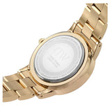 Daniel Wellington Iconic Link Black Dial Rose Gold Steel Strap Watch for Women - DW00100210