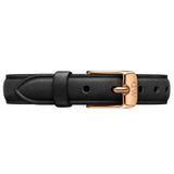Daniel Wellington Quadro Sheffield Black Dial Black Leather Strap Watch For Women - DW00100435