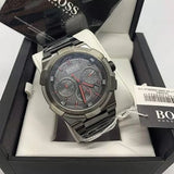 Hugo Boss Supernova Chronograph Grey Dial Grey Steel Strap Watch for Men - 1513361