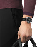Tissot Le Locle Powermatic 80 Black Dial Black Leather Strap Watch For Men - T006.407.16.053.00