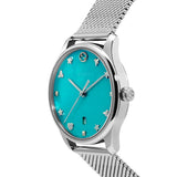 Gucci G-Timeless Turquiose Mother of Pearl Dial Silver Mesh Bracelet Watch For Women - YA1264039