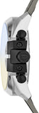 Diesel Mega Chief Chronograph Black Dial Grey Nylon Strap Watch For Men - DZ4523