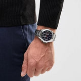 Tommy Hilfiger Hudson Chronograph Quartz Blue Dial Silver Steel Strap Watch For Men - 1791228