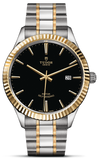 Tudor Style Automatic Black Dial Two Tone Steel Strap Watch for Men - M12713-0005