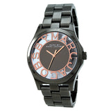 Marc Jacobs Henry Skeleton Black Dial Black Steel Strap Watch for Women - MBM3254