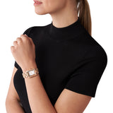 Michael Kors Emery Three-Hand Crystals Silver Dial Rose Gold Steel Strap Watch for Women - MK4641
