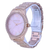 Michael Kors Layton Three Hand Pink Dial Rose Gold Steel Strap Watch For Women - MK6848
