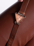 Guess Fame Quartz Rose Gold Dial Brown Leather Strap Watch For Women - GW0548L2