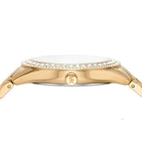 Michael Kors Harlowe Three-Hand Quartz Gold Dial Gold Steel Strap Watch For Women - MK4709