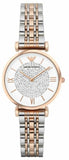 Emporio Armani Gianni T Bar White Dial Two Tone Steel Strap Watch For Women - AR1926