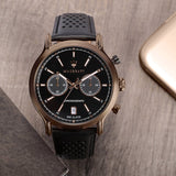 Maserati Legend Chronograph Black Dial Black Leather Strap Watch For Men - R8871638001