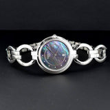 Tissot T Lady Flamingo Mother of Pearl Blue Dial Silver Steel Strap Watch for Women - T094.210.11.126.00