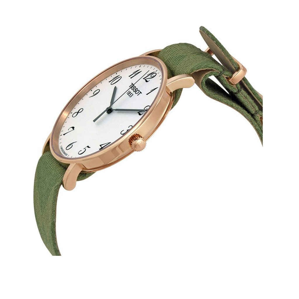 Tissot T Classic Everytime White Dial Green Nylon Strap Watch for Men - T109.610.38.032.00