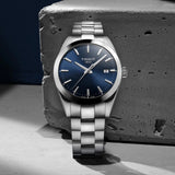 Tissot Gentleman Blue Dial Silver Steel Strap Watch For Men - T127.410.11.041.00