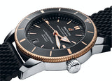 Breitling Superocean Heritage II B20 42mm Black Dial Black Mesh Bracelet Mens Watch - UB2010121B1S1