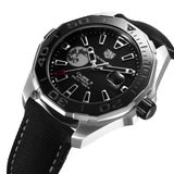 Tag Heuer Aquaracer Calibre 5 Moon Black Dial Black Nylon Strap Watch for Men - WAY201J.FC6370