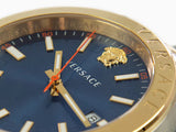 Versace Hellenyium Quartz Blue Dial Two Tone Steel Strap Watch For Men - VEVK00520