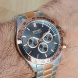Hugo Boss Ikon Chronograph Grey Dial Two Tone Steel Strap Watch for Men - 1513339